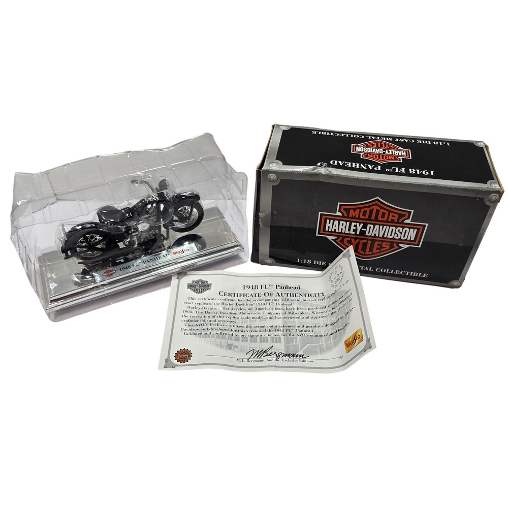 Harley-Davidson 1948 FL Panhead 1:18 Die-Cast Maisto Avon Exclusive COA Box*